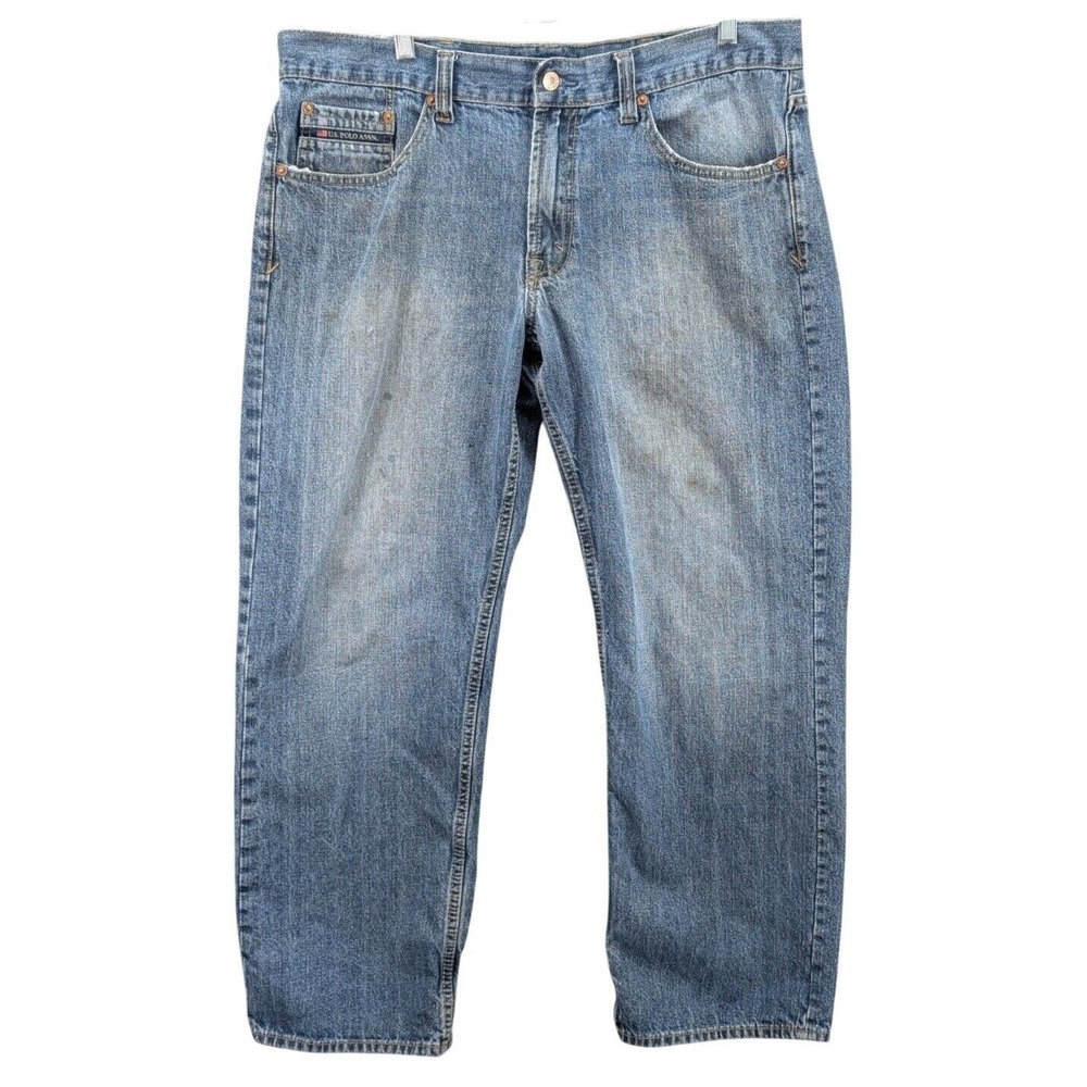 U.S. Polo Assn. Denim Men's Jeans Grunge Y2K Washed Blue Sz 38x30 Cotton 1128946